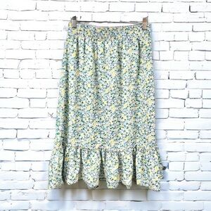 Pigalle Multicolor Pastel Ditsy Floral Midi Skirt Size S